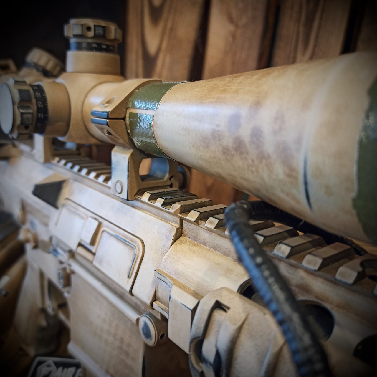 Kopie von CUSTOMGUN: E&C SR25 'American Sniper' S-AEG mit Perun Hybrid, Zweibein, Aim-O Zielfernrohr, Paintjob #1