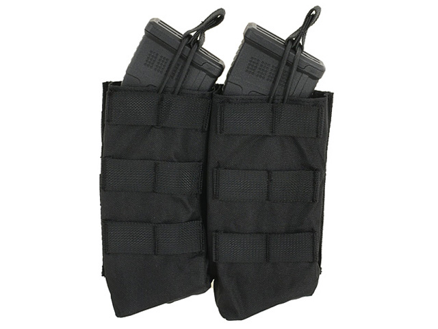 Open Top Double 7.62x39 AK Mag Pouch - Black [8FIELDS]