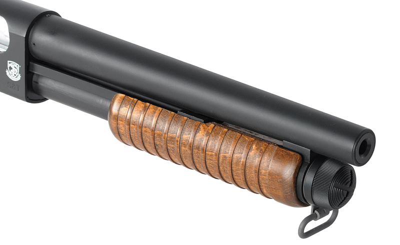 ST870 Pump Action Shotgun max. 0,5J Federdruck, Echtholz, Pistolengriffvariante