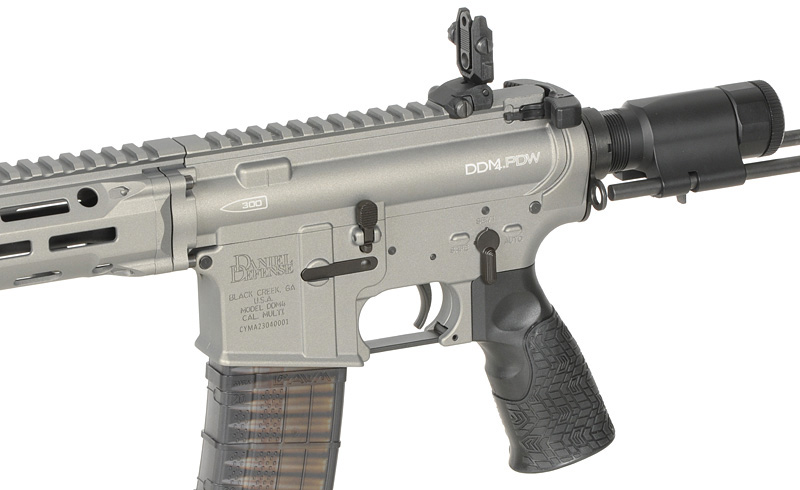 Daniel Defense DDM4 PDW SBR max. 0,5J AEG mit ESHOOTER ETU, Silbergrau 