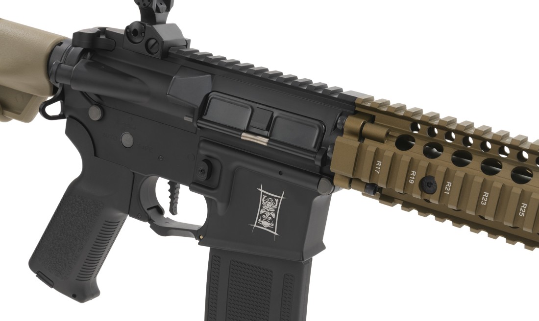 BUSHIDO JIN S-AEG mit ETU, FSWS&Speedtrigger, MapleLeaf HopUp-Gummi, TAN/BK