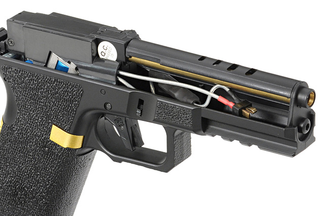 CYMA CM.135S AEP "SAI BLU - SALIENT ARMS INTERNATIONAL", schwarz/gold, S-Line mit JEFFTRON Mosfet MICRO