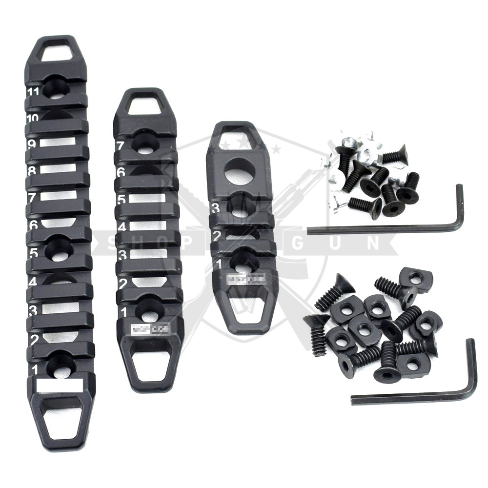 MLOK/Key-Mod auf RIS-Rail Adapterschienen (dreiteilig) (BK)
