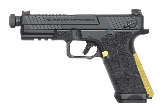 CYMA CM.135S AEP "SAI BLU - SALIENT ARMS INTERNATIONAL", schwarz/gold, S-Line mit JEFFTRON Mosfet MICRO