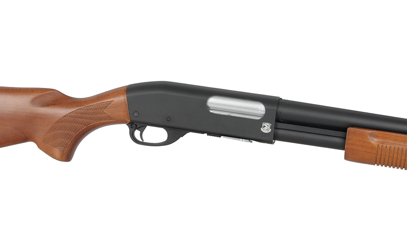 ST870 Pump Action Shotgun max. 0,5J Federdruck, Echtholz, lange Version
