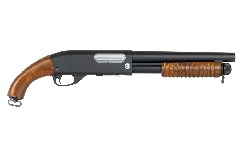 ST870 Pump Action Shotgun max. 0,5J Federdruck, Echtholz, Pistolengriffvariante