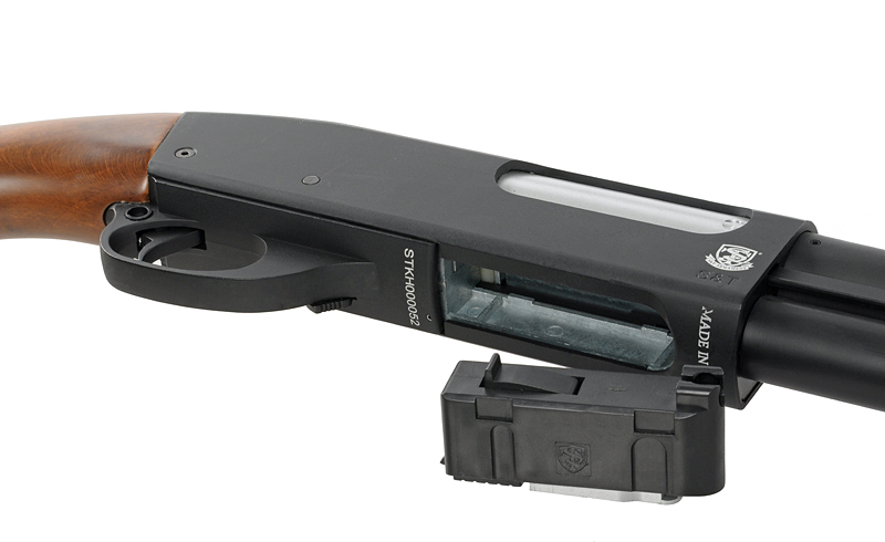 ST870 Pump Action Shotgun max. 0,5J Federdruck, Echtholz, Pistolengriffvariante