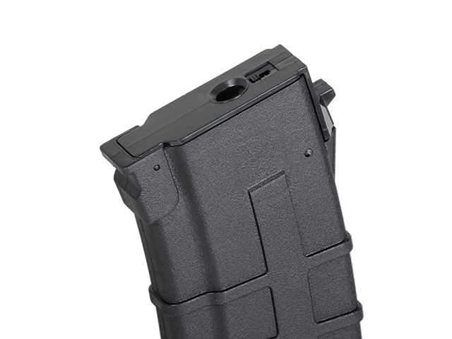 130rds AK74 Reinforced Polymer Midcap Magazin, Schwarz