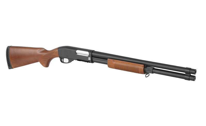 ST870 Pump Action Shotgun max. 0,5J Federdruck, Echtholz, lange Version
