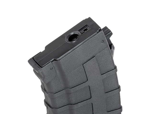 130rds AK47 Reinforced Polymer Midcap Magazin, Schwarz