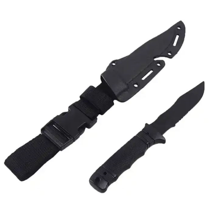 Kopie von Trainingsmesser "Curved" mit Scheide schwarz #1