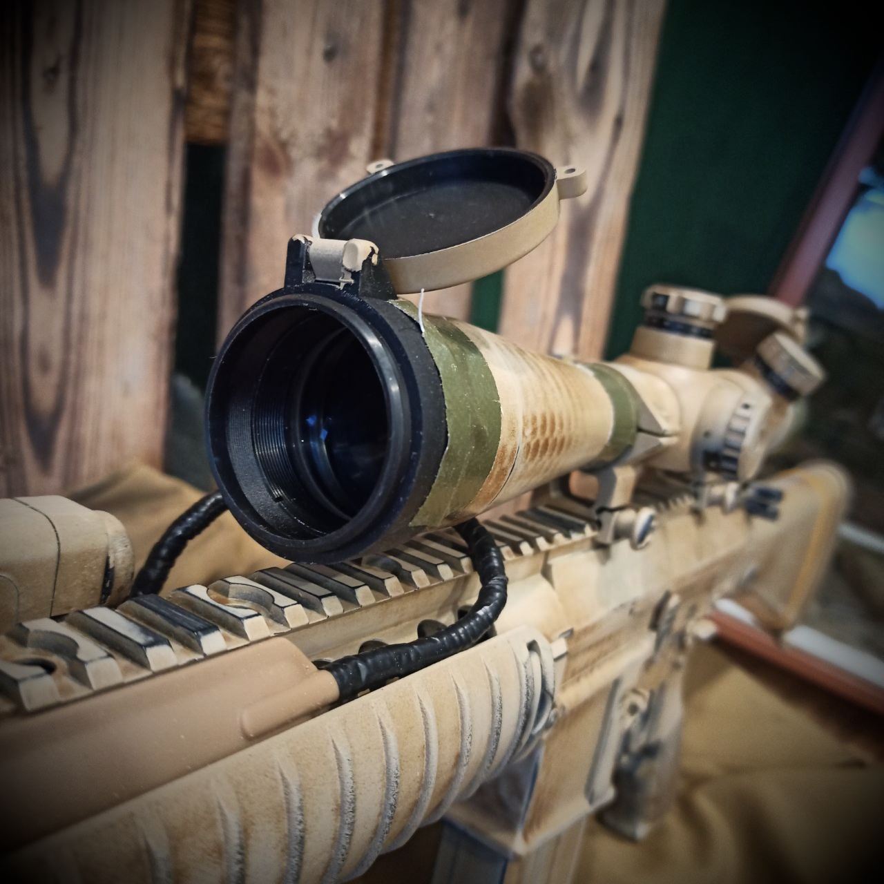 Kopie von CUSTOMGUN: E&C SR25 'American Sniper' S-AEG mit Perun Hybrid, Zweibein, Aim-O Zielfernrohr, Paintjob #1