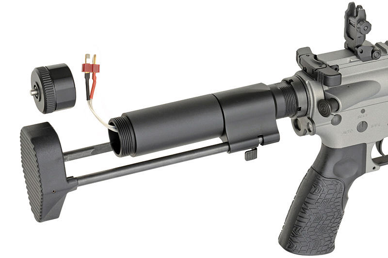 Daniel Defense DDM4 PDW SBR max. 0,5J AEG mit ESHOOTER ETU, Silbergrau 