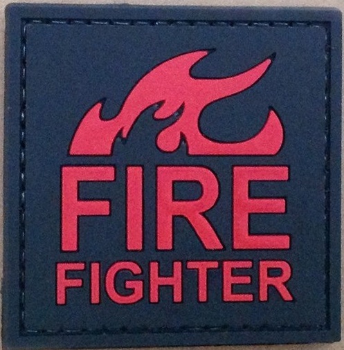 "Firefighter"-Patch, rot