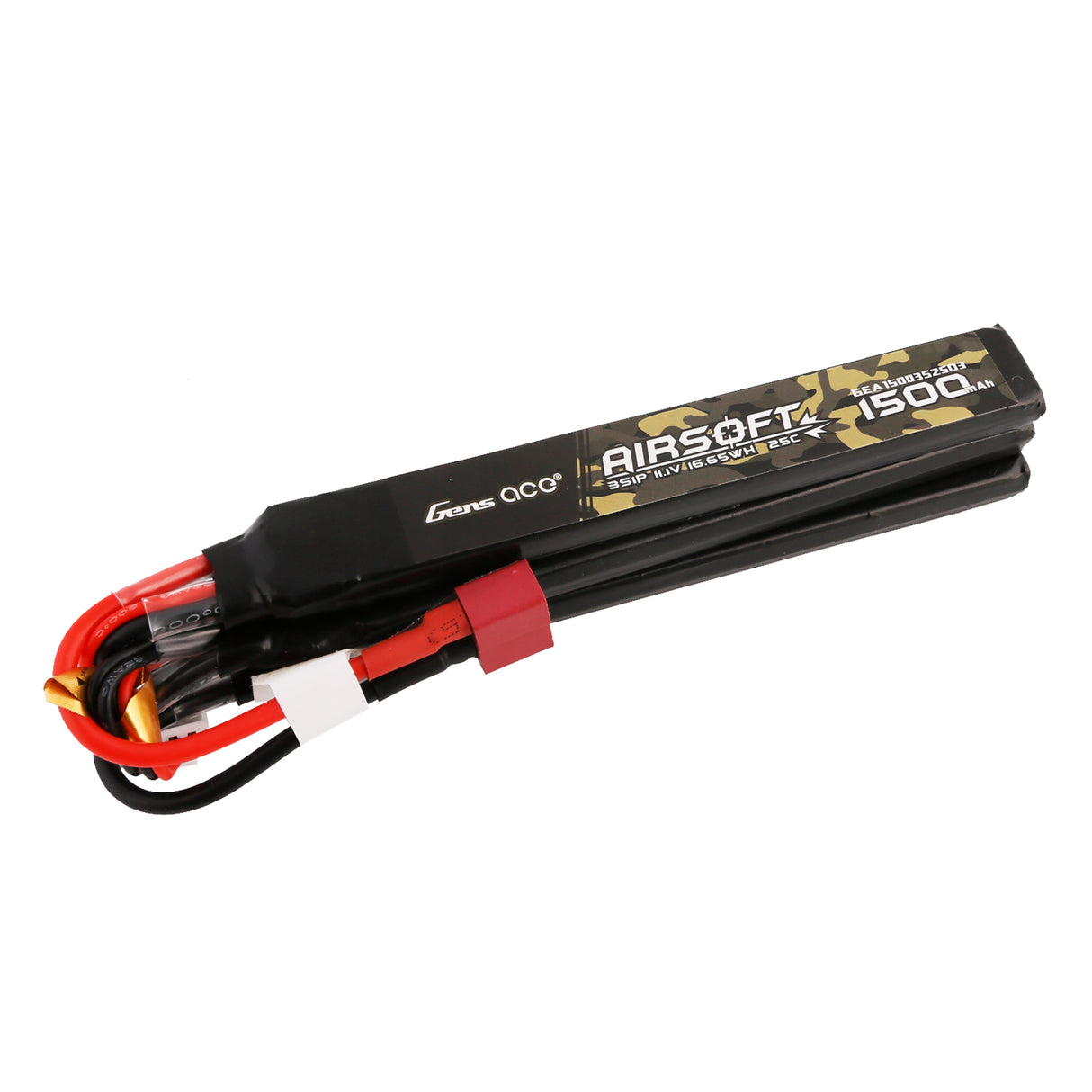 GensAce 25C 1500mAh 3S1P 11.1V, Tripple-Sticktype mit T-Stecker