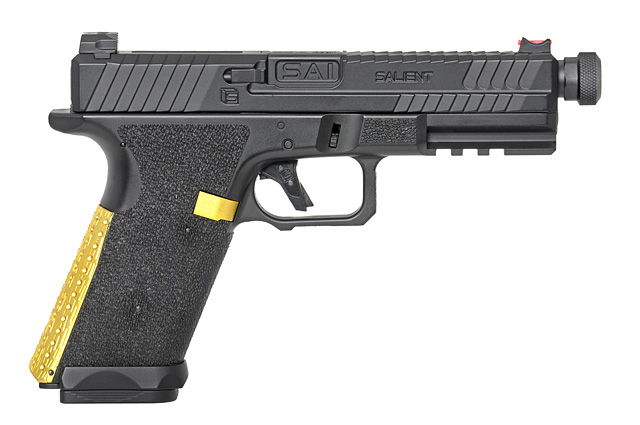 CYMA CM.135S AEP "SAI BLU - SALIENT ARMS INTERNATIONAL", schwarz/gold, S-Line mit JEFFTRON Mosfet MICRO